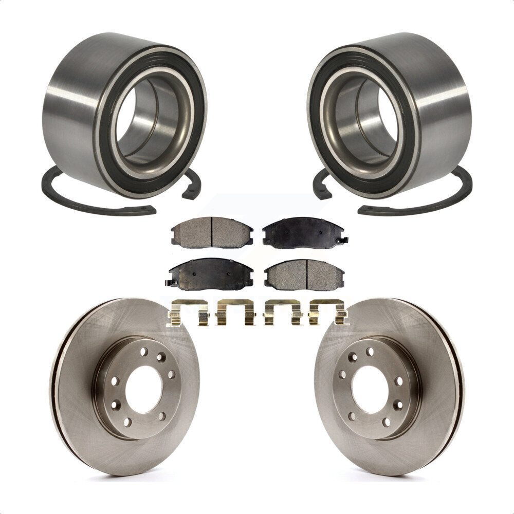 Wheel Bearing Disc Brake Rotors And Semi-Metallic Pads Front Kit For Kia Sedona