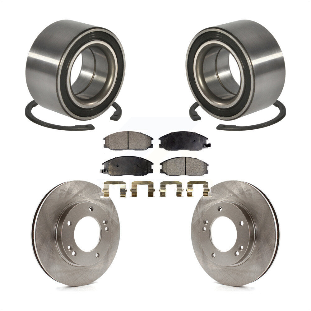 Wheel Bearing Disc Brake Rotors And Pads Front Kit For 2003-2006 Kia Sorento