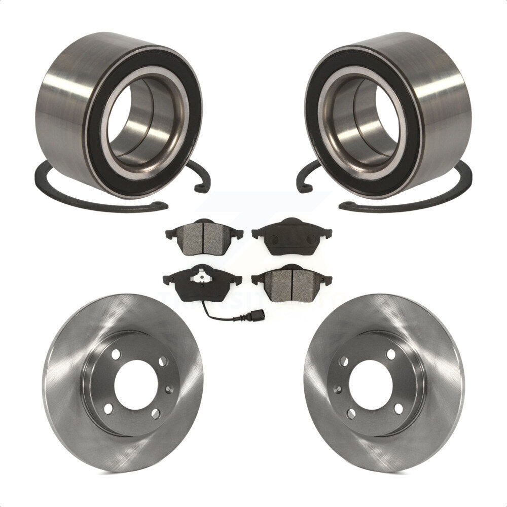 Wheel Bearing Disc Brake Rotor Pad Front Kit For 1996-1998 Volkswagen Jetta 2.8L
