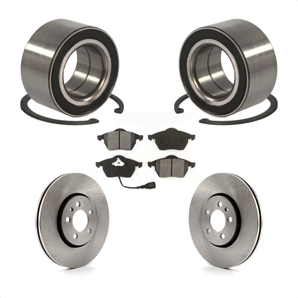 Wheel Bearing Brake Rotor Pads Front Kit For Volkswagen Golf 72mm Outer Diameter