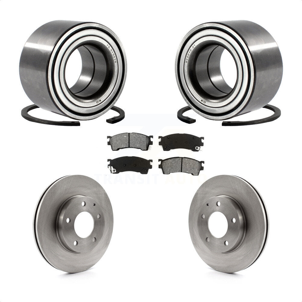 Wheel Bearing Brake Rotor Pad Front Kit For Mazda 626 2.5L with Drum rear brakes