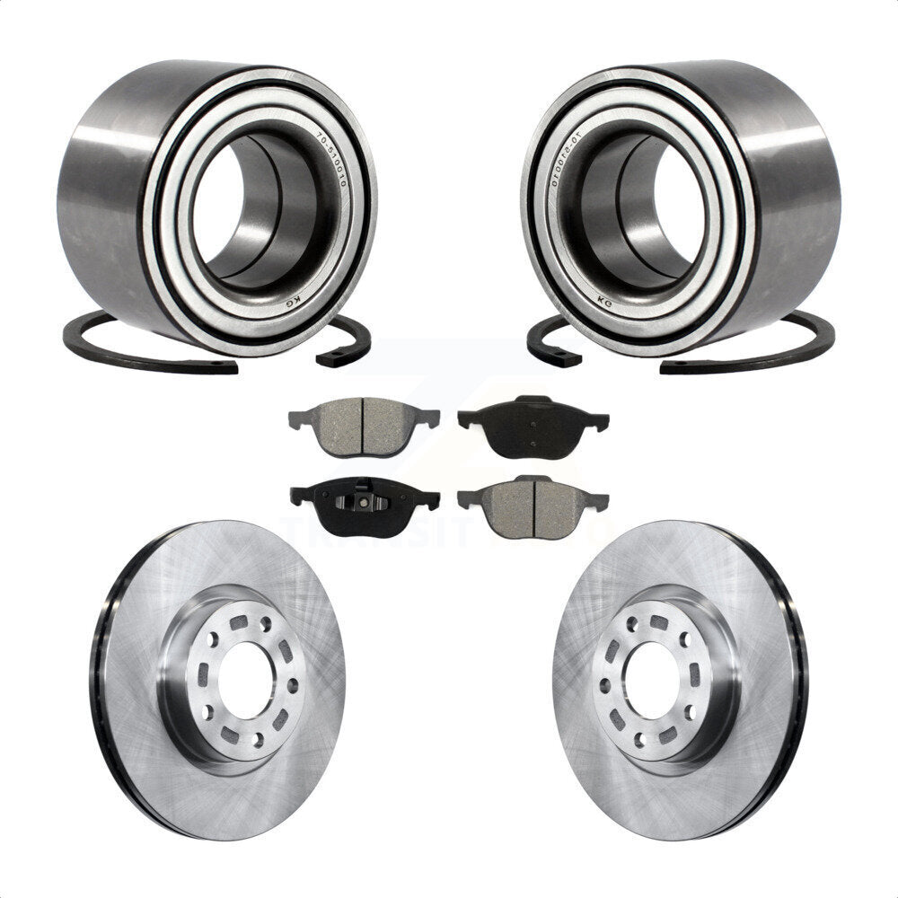 Wheel Bearing Disc Brake Rotor Pads Front Kit For 2005 Mazda 3 2.3L with Non-ABS