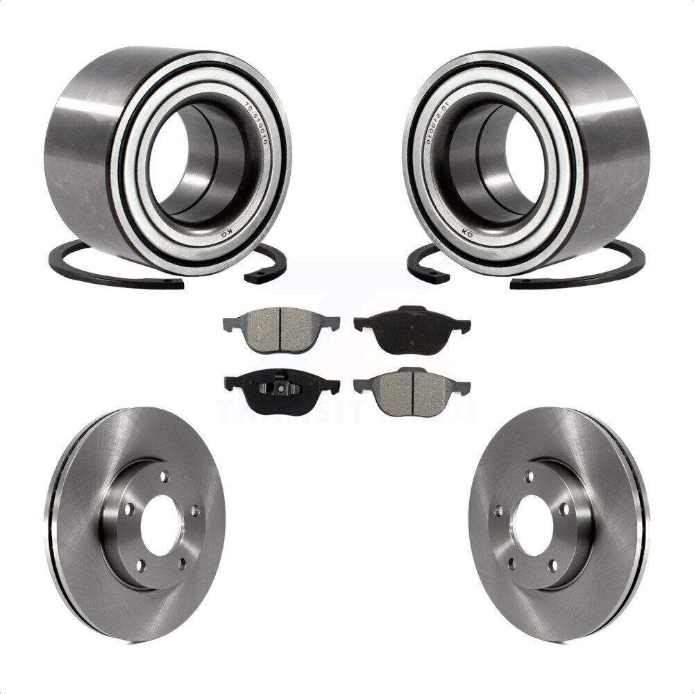 Wheel Bearing Disc Brake Rotors And Semi-Metallic Pads Front Kit For Mazda 3