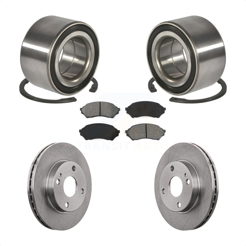Wheel Bearing Disc Brake Rotor And Semi-Metallic Pad Front Kit For Mazda Protege