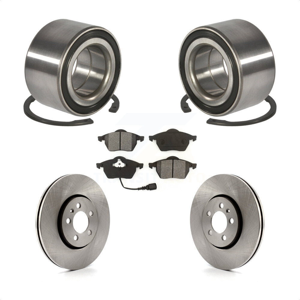 Wheel Bearing Disc Brake Rotor & Pads Front Kit For Volkswagen Jetta Golf Beetle