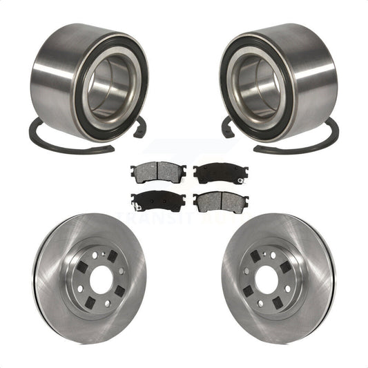 Wheel Bearing Disc Brake Rotor & Pads Front Kit For 1999-2000 Mazda Protege 1.8L