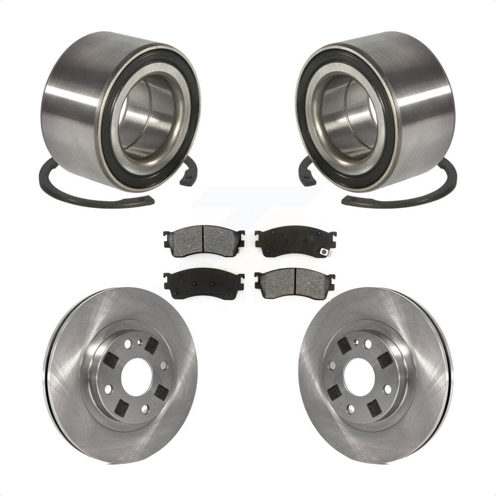 Wheel Bearing Disc Brake Rotor And Semi-Metallic Pad Front Kit For Mazda Protege