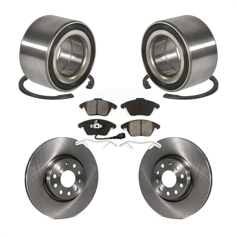 Wheel Bearing Disc Brake Rotors And Pads Front Kit For Volkswagen Jetta GTI