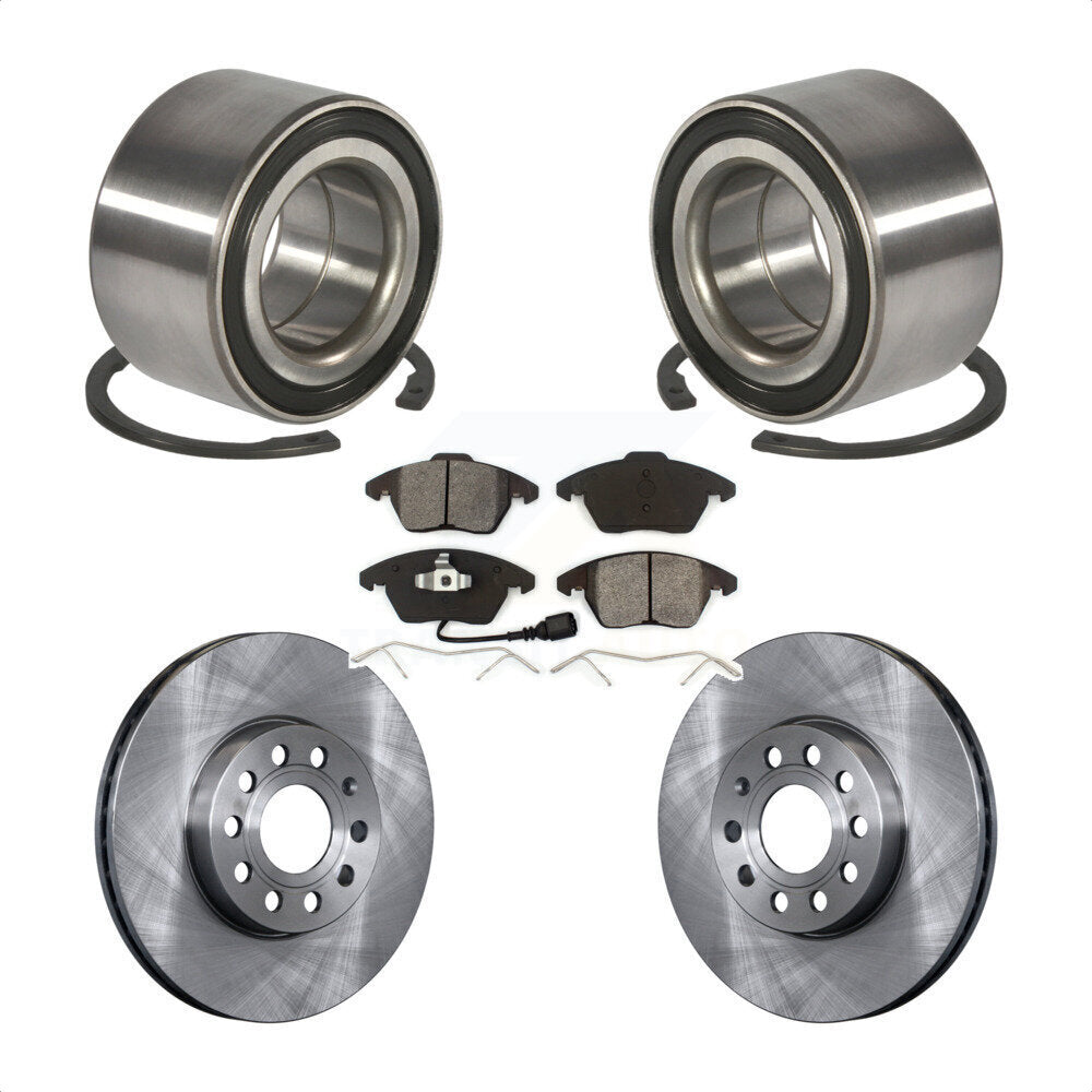 Wheel Bearing Disc Brake Rotors And Pads Front Kit For Volkswagen Jetta