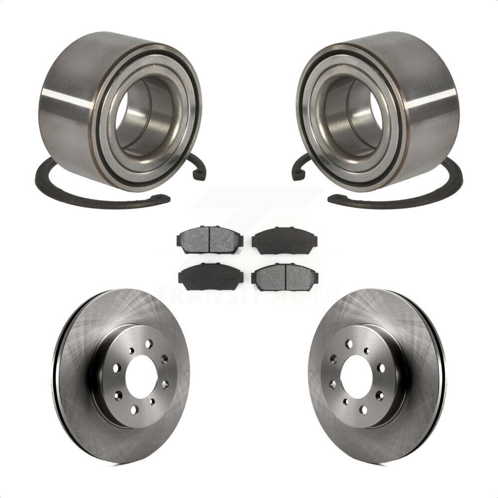 Wheel Bearing Brake Rotor & Pads Front Kit For Honda Civic EX with Coupe Non-ABS