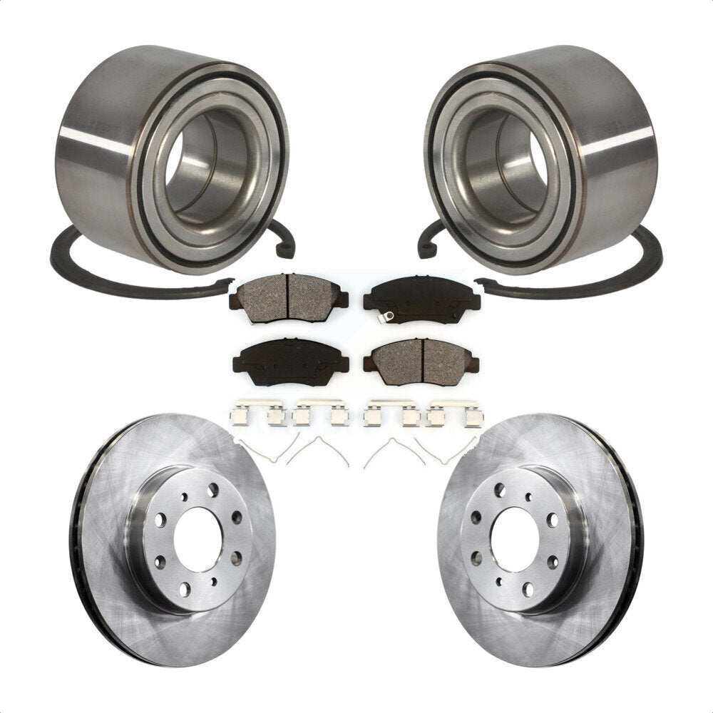 Wheel Bearing Disc Brake Rotors And Semi-Metallic Pads Front Kit For Honda Civic