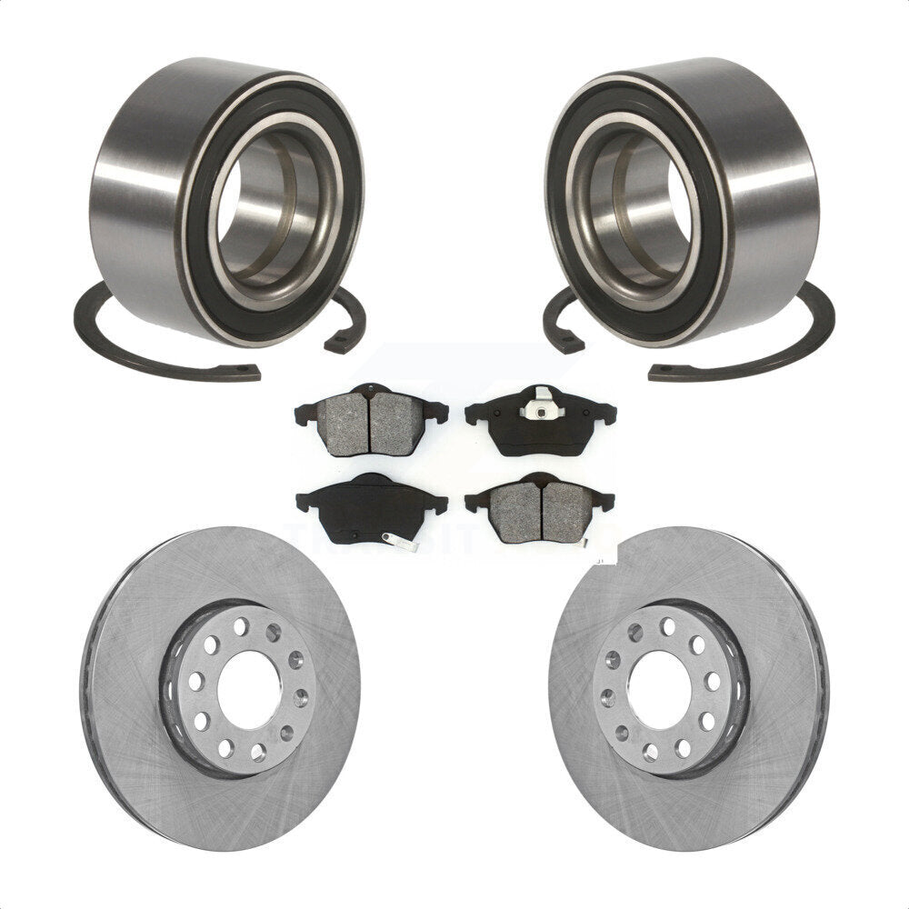 Wheel Bearing Disc Brake Rotors And Pads Front Kit For Volkswagen Passat Audi A4