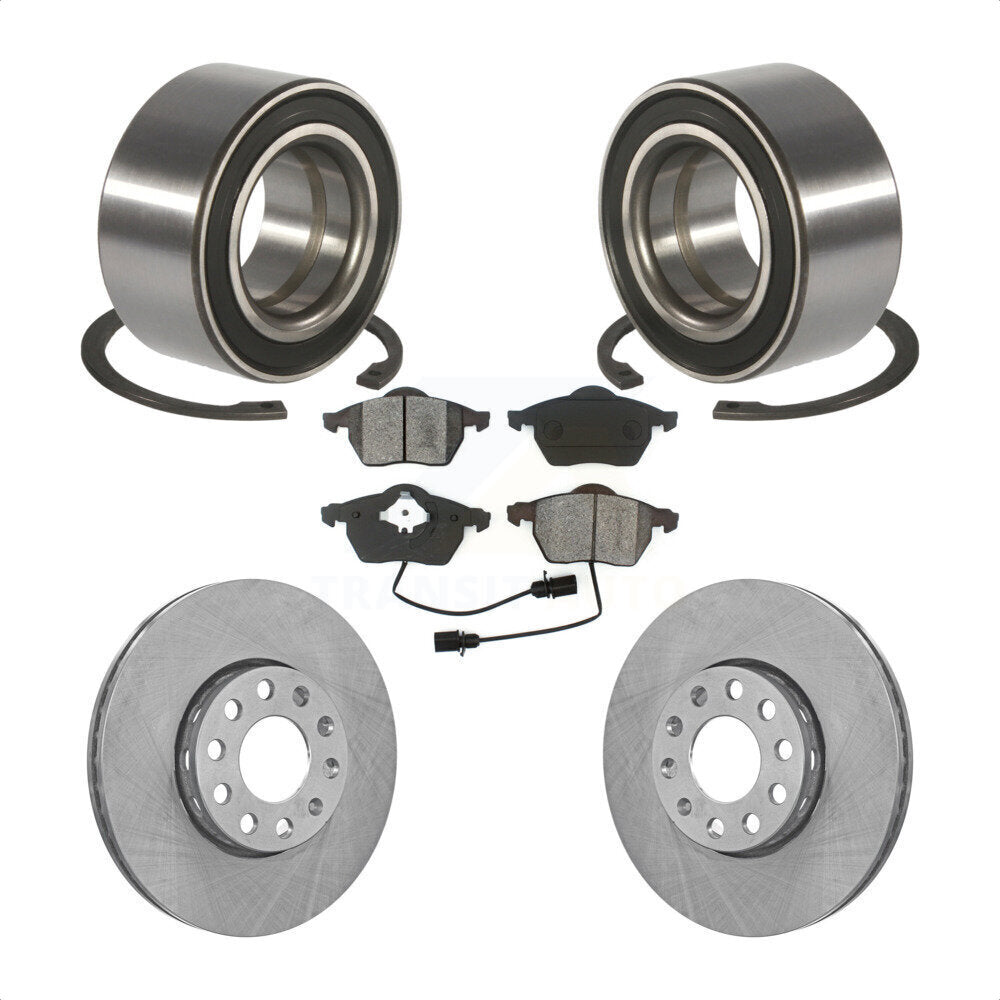 Wheel Bearing Disc Brake Rotor & Pads Front Kit For Volkswagen Passat Audi A4 A6