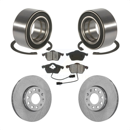 Wheel Bearing Disc Brake Rotor & Pads Front Kit For Volkswagen Passat Audi A4 A6