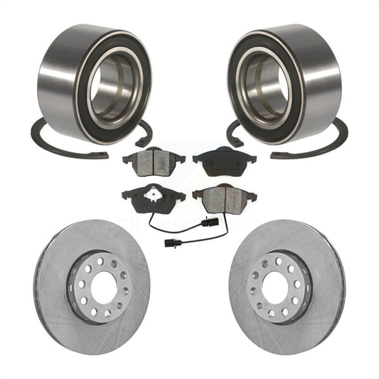 Wheel Bearing Disc Brake Rotor & Pads Front Kit For Volkswagen Passat Audi A4 A6