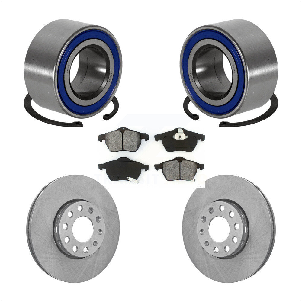 Wheel Bearing Disc Brake Rotors And Pads Front Kit For Volkswagen Passat Audi A4