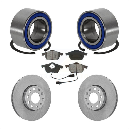 Wheel Bearing Disc Brake Rotors And Pads Front Kit For Volkswagen Passat Audi A4