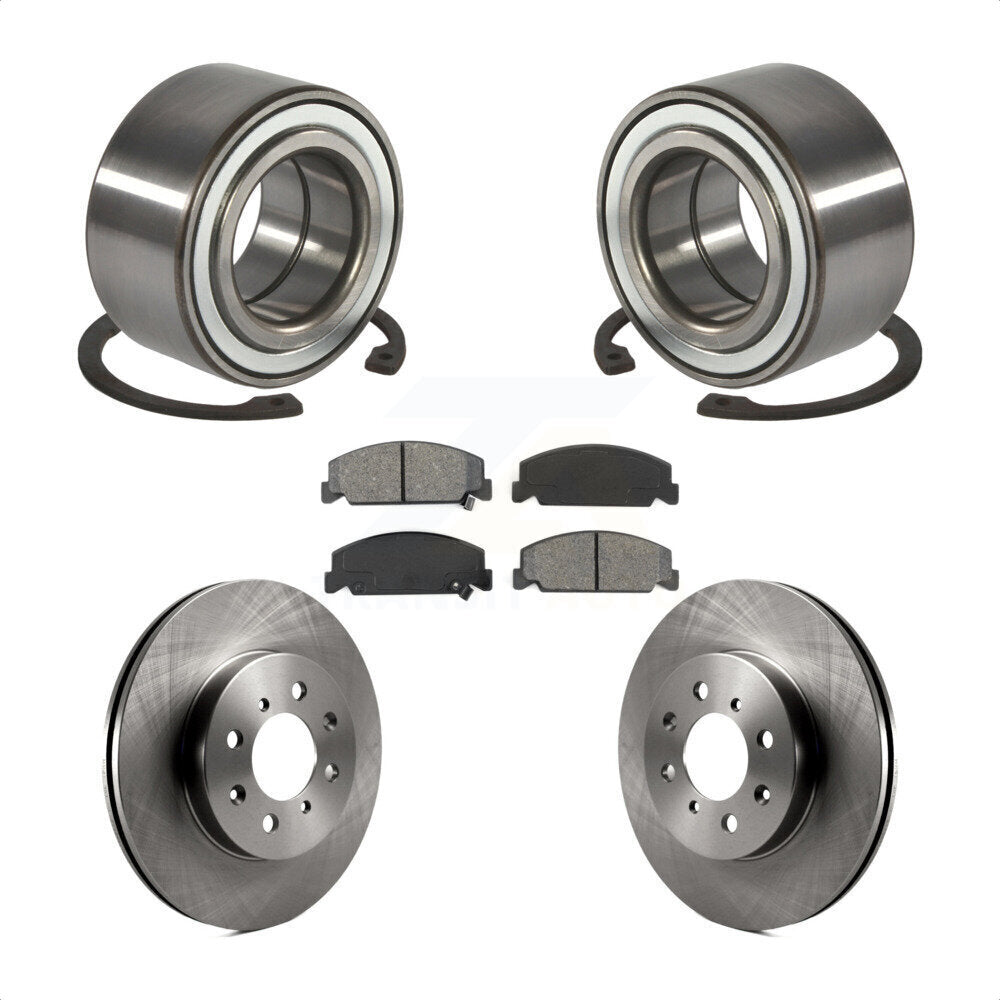 Wheel Bearing Brake Rotor Pad Front Kit For 1997 Honda Civic LX with 4-Wheel ABS