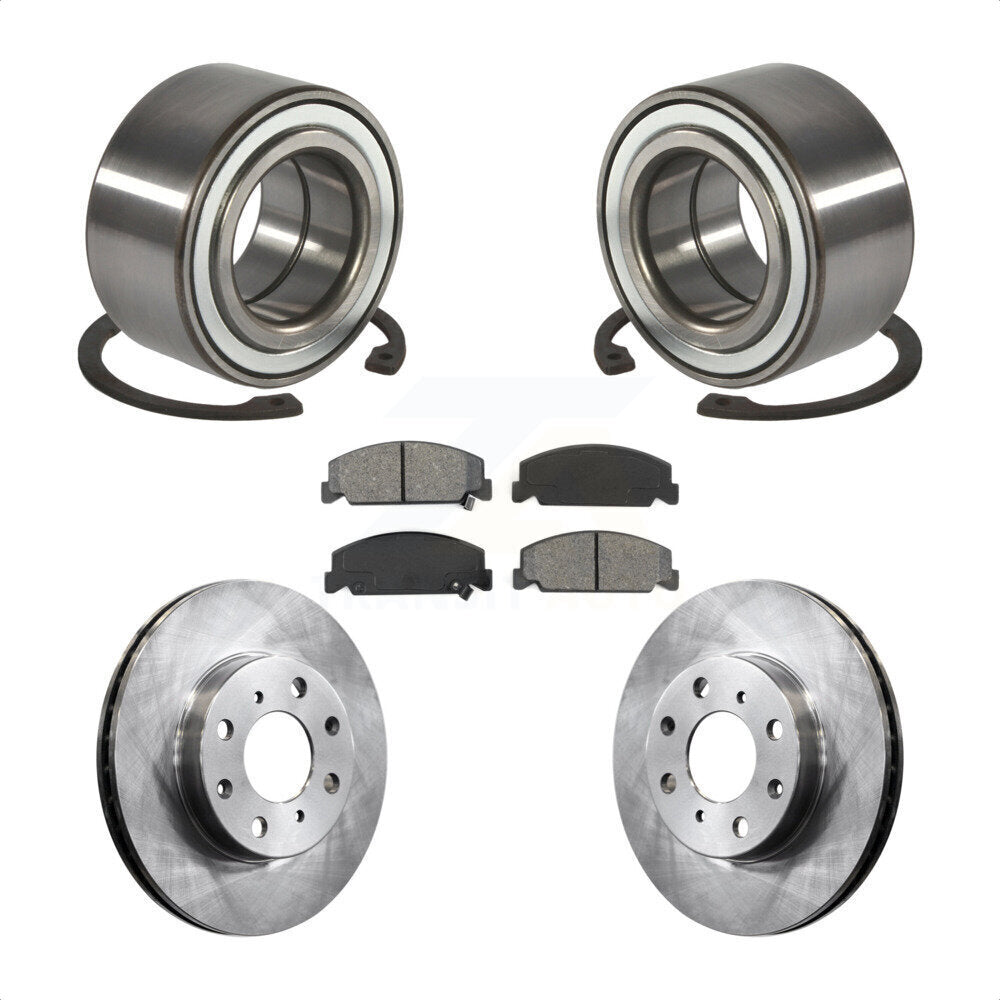 Wheel Bearing Disc Brake Rotors And Semi-Metallic Pads Front Kit For Honda Civic