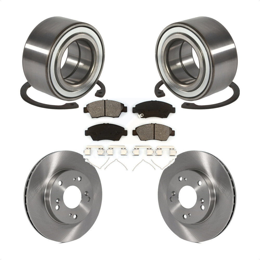 Wheel Bearing Disc Brake Rotors And Pads Front Kit For 2004 Honda Civic SiR