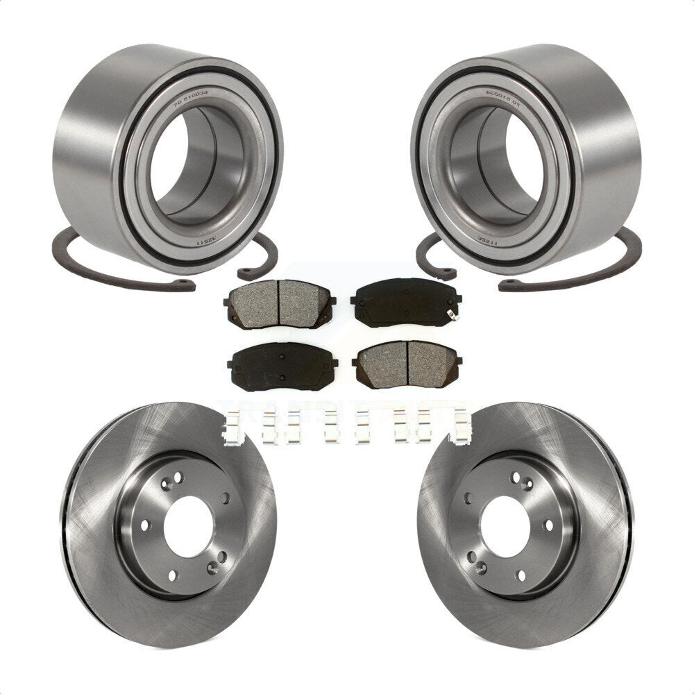 Wheel Bearing Disc Brake Rotors And Pads Front Kit For 2010-2012 Kia Rondo