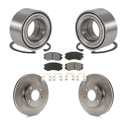 Wheel Bearing Brake Rotor & Pad Front Kit For Hyundai Sonata Kia Optima Magentis