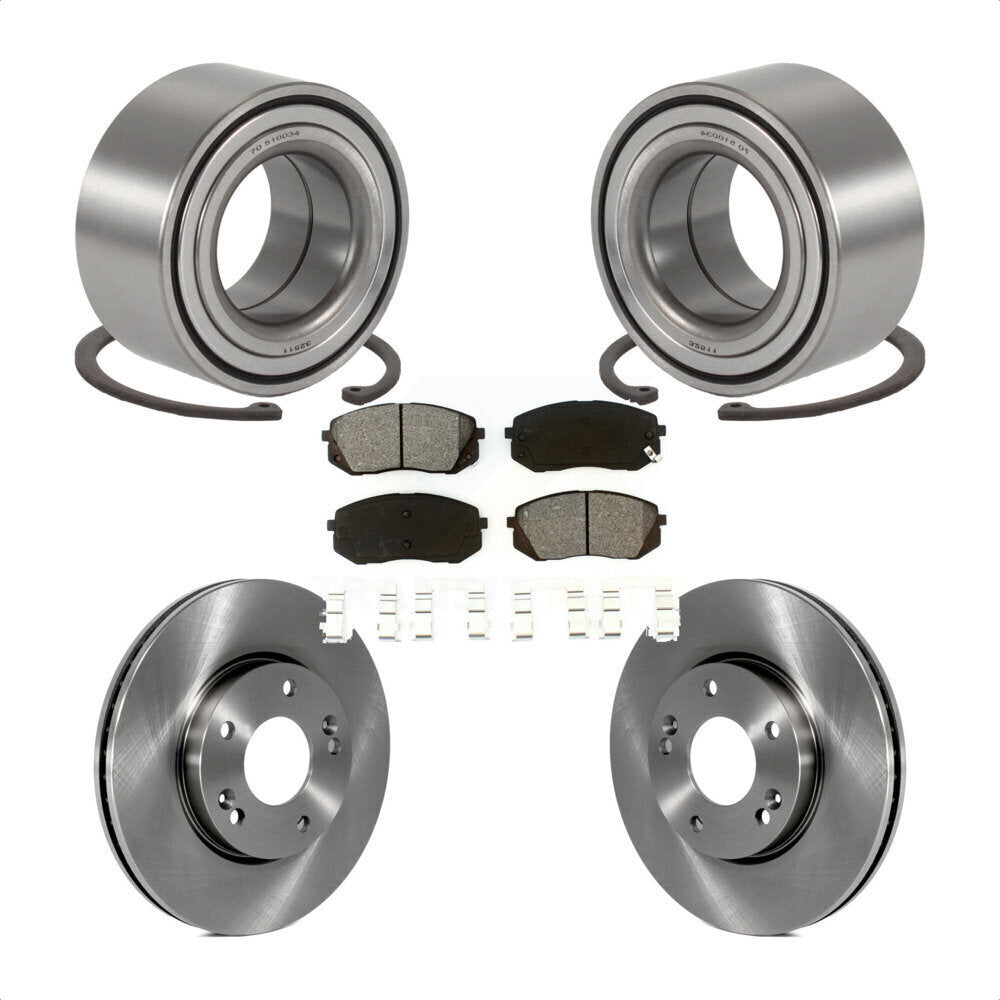 Wheel Bearing Disc Brake Rotors And Pads Front Kit For 2007-2009 Kia Rondo