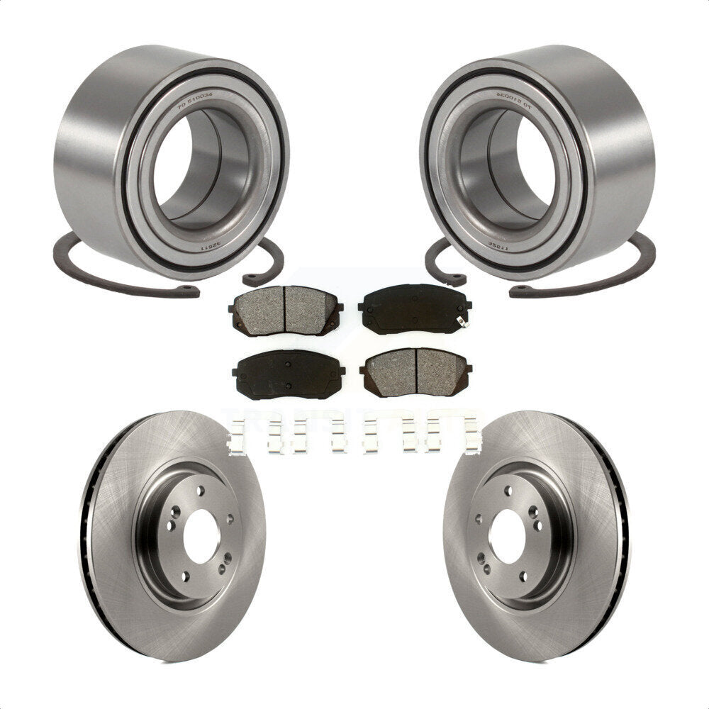 Wheel Bearing Disc Brake Rotor And Pads Front Kit For Hyundai Tucson Kia Cadenza