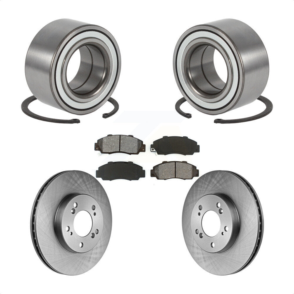 Wheel Bearing Disc Brake Rotor & Pads Front Kit For 1997-2001 Honda CR-V Prelude
