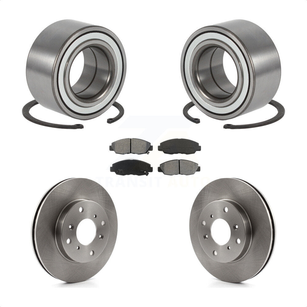 Wheel Bearing Brake Rotor & Pad Front Kit For 98-02 Honda Accord Coupe with 2.3L