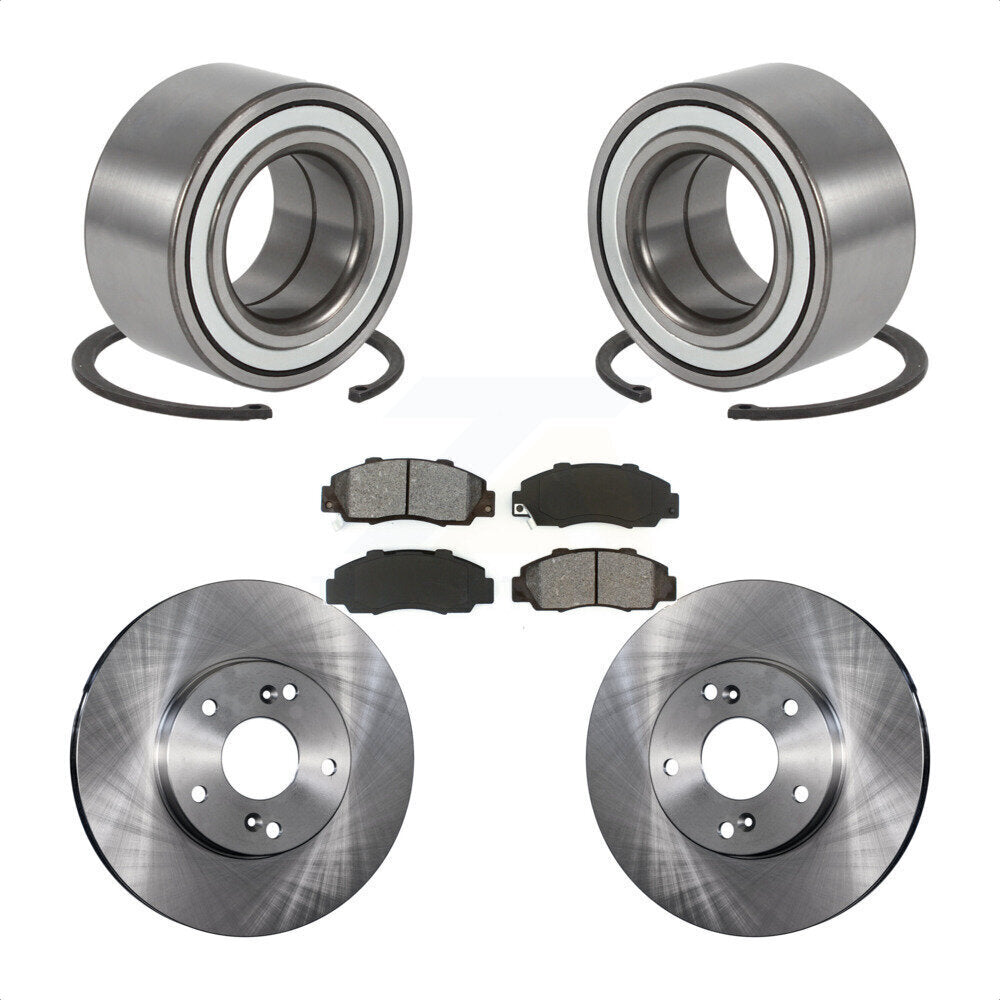 Wheel Bearing Disc Brake Rotor And Pad Front Kit For 1998-2002 Honda Accord 3.0L