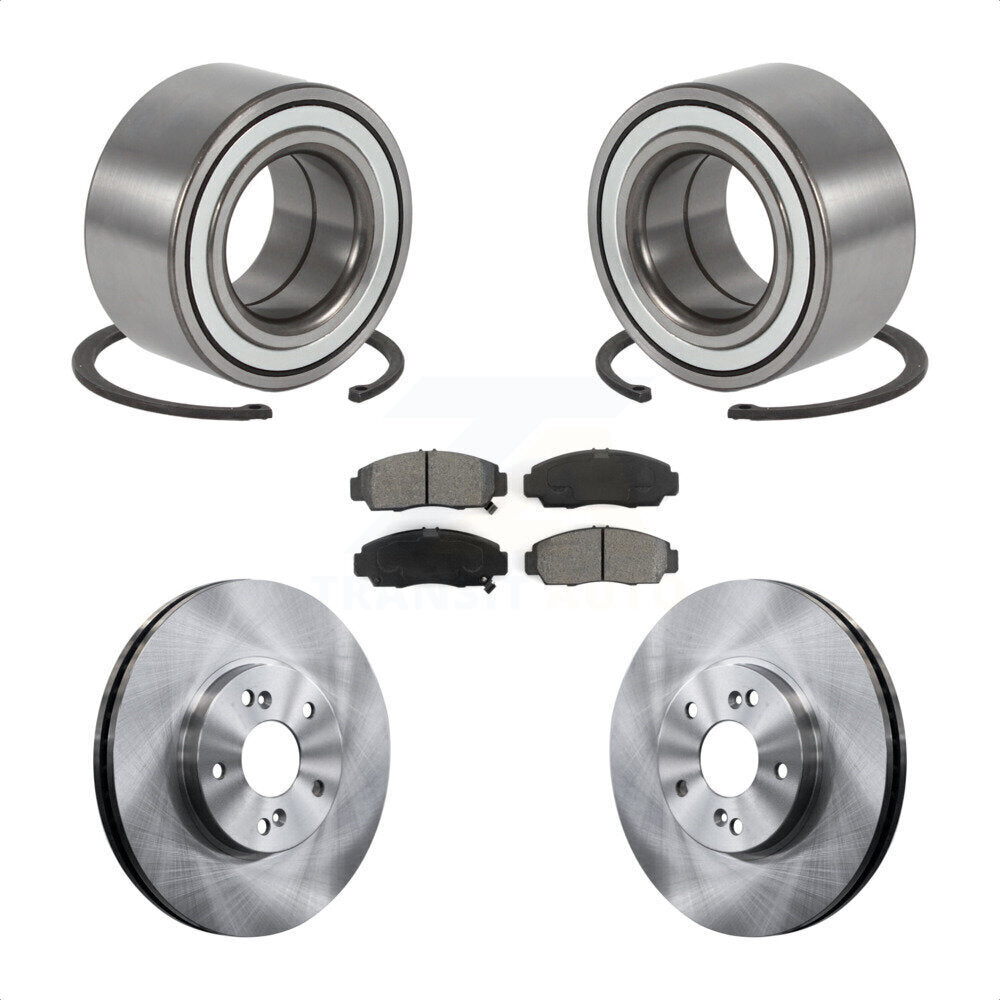 Wheel Bearing Disc Brake Rotors And Semi-Metallic Pads Front Kit For Acura TL CL