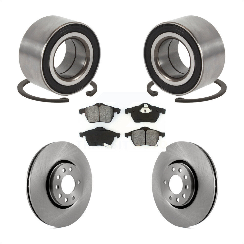 Wheel Bearing Disc Brake Rotor And Semi-Metallic Pads Front Kit For Saab 9-3 9-5