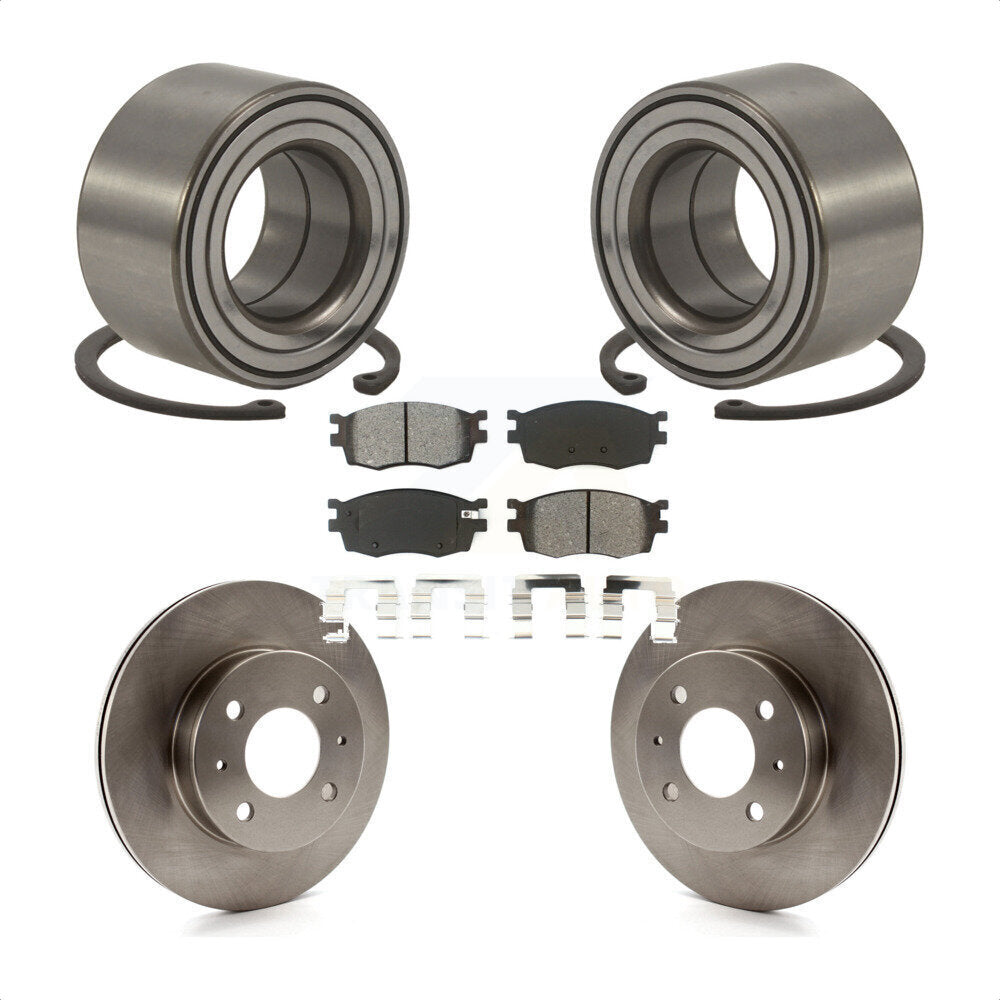 Wheel Bearing Disc Brake Rotor & Pad Front Kit For 2006 Hyundai Accent Hatchback