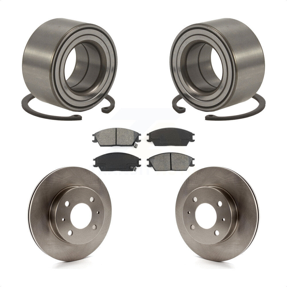 Wheel Bearing Disc Brake Rotors And Pads Front Kit For 2000-2005 Hyundai Accent