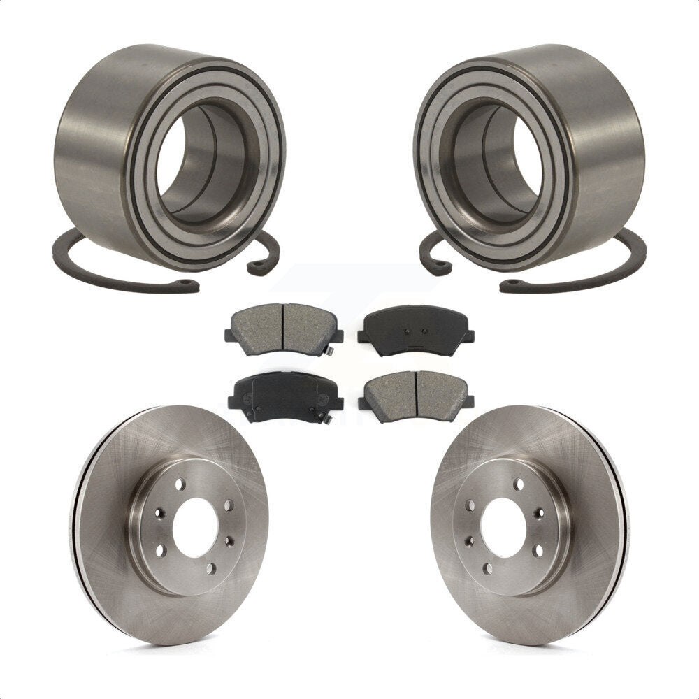 Wheel Bearing Disc Brake Rotors And Pads Front Kit For 2012-2017 Hyundai Accent