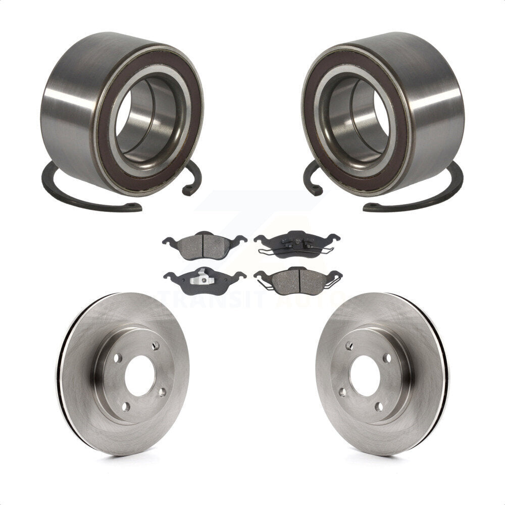 Wheel Bearing Disc Brake Rotors And Semi-Metallic Pads Front Kit For Ford Focus