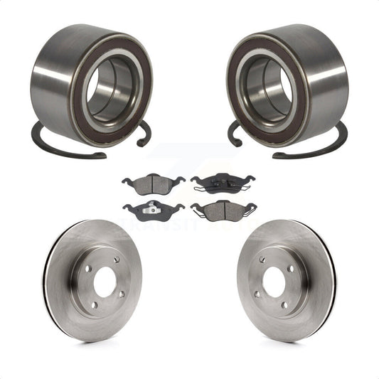Wheel Bearing Disc Brake Rotors And Semi-Metallic Pads Front Kit For Ford Focus