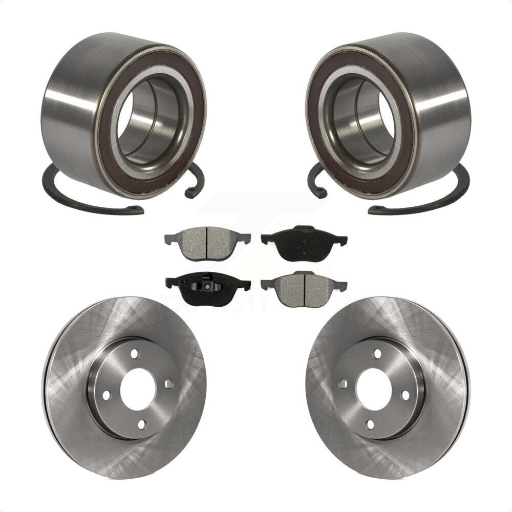 Wheel Bearing Disc Brake Rotors And Pads Front Kit For 2005-2007 Ford Focus