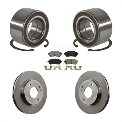 Wheel Bearing Disc Brake Rotors And Semi-Metallic Pads Front Kit For Ford Fiesta