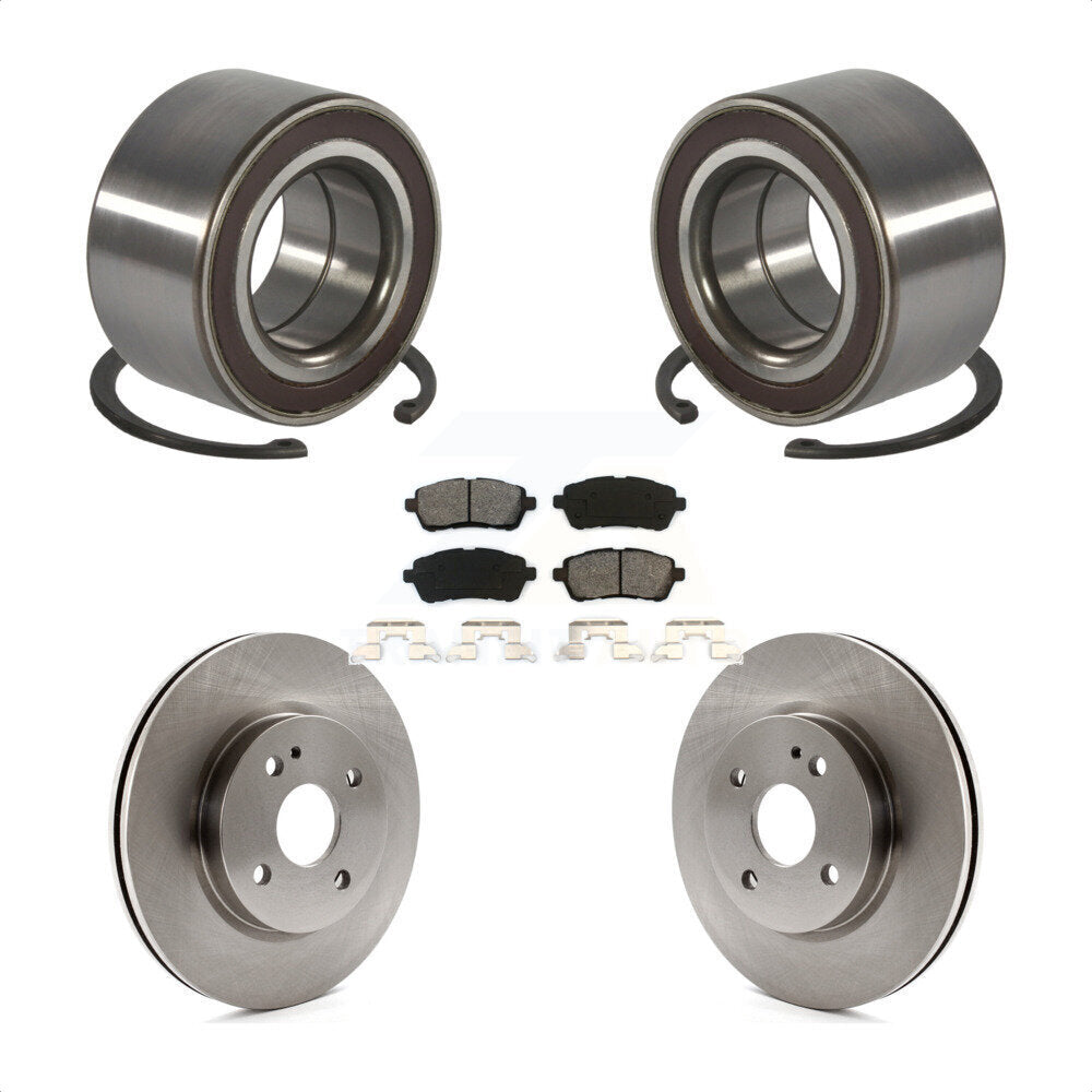 Wheel Bearing Disc Brake Rotors And Pads Front Kit For 2011-2014 Mazda 2