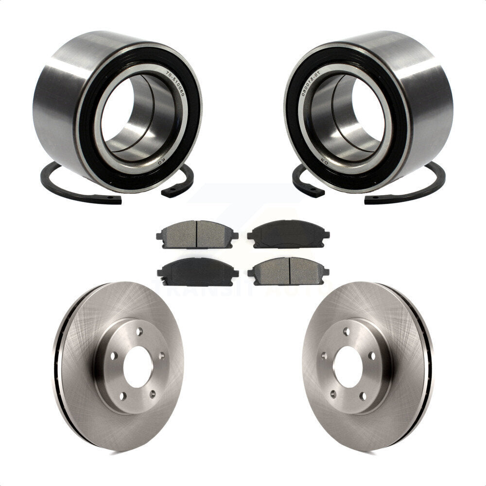 Wheel Bearing Disc Brake Rotors And Pads Front Kit For 2005-2006 Nissan X-Trail