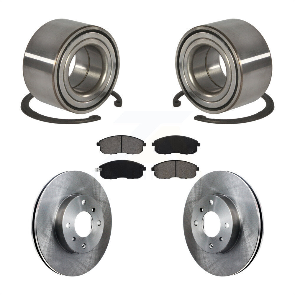 Wheel Bearing Disc Brake Rotor And Semi-Metallic Pad Front Kit For Nissan Sentra