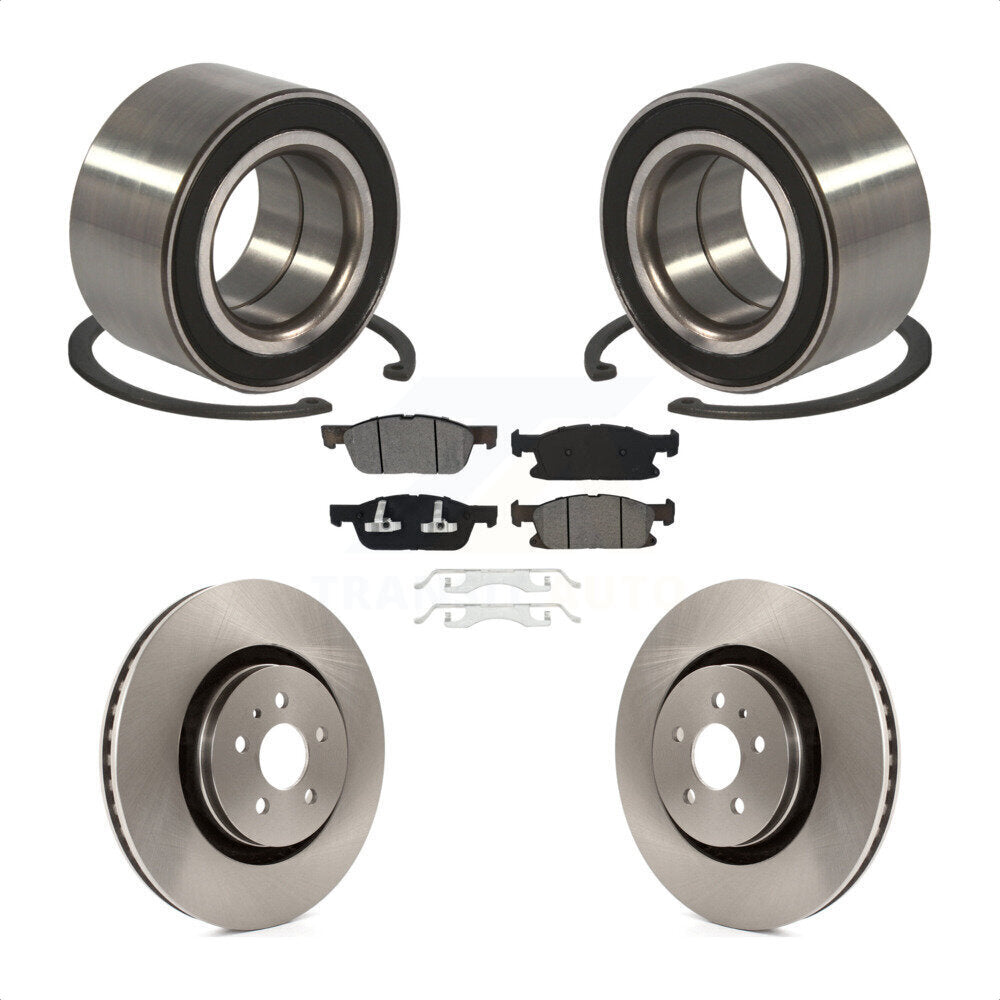 Wheel Bearing Disc Brake Rotors And Semi-Metallic Pads Front Kit For Ford Edge