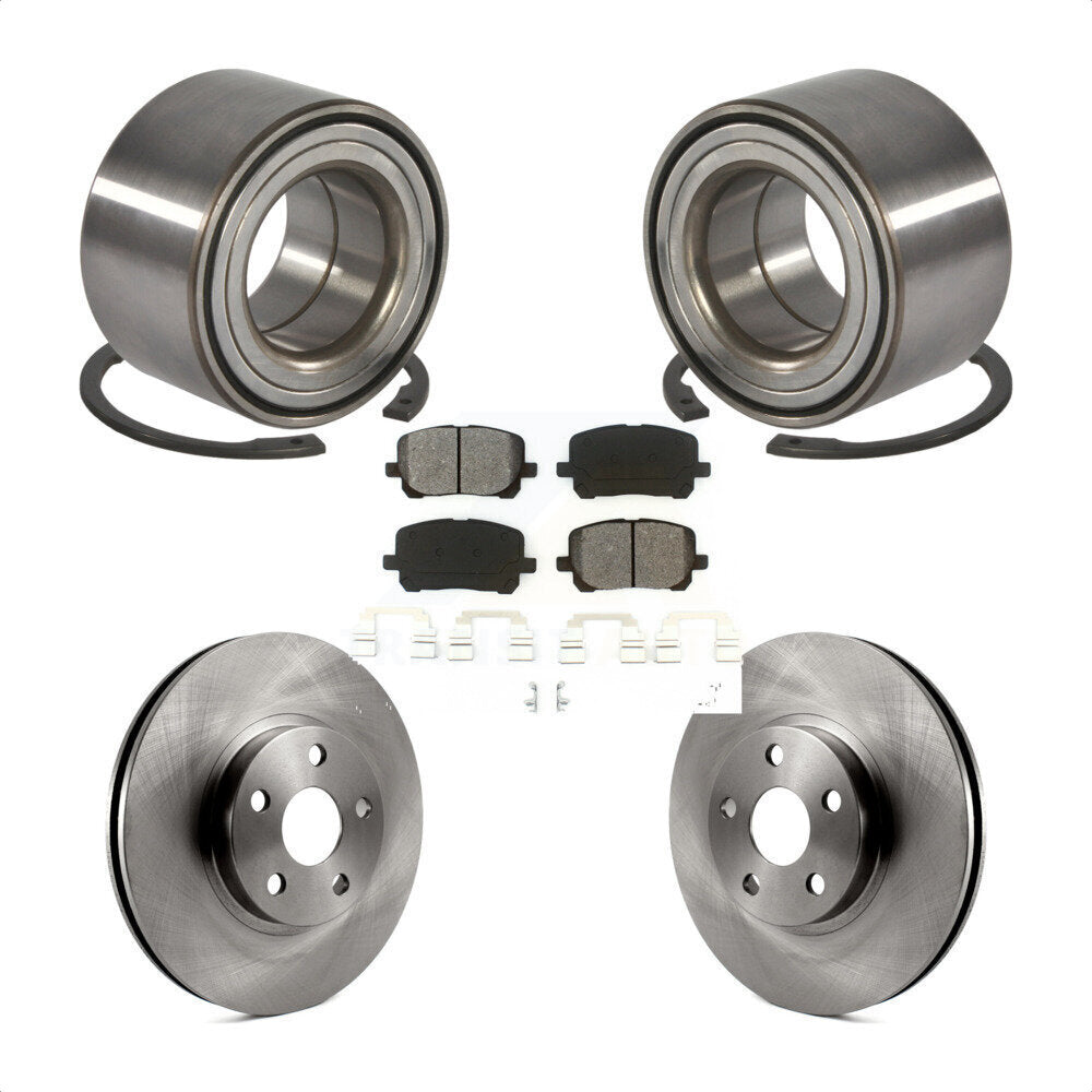 Wheel Bearing Brake Rotor & Pad Front Kit For Toyota Corolla Matrix Pontiac Vibe