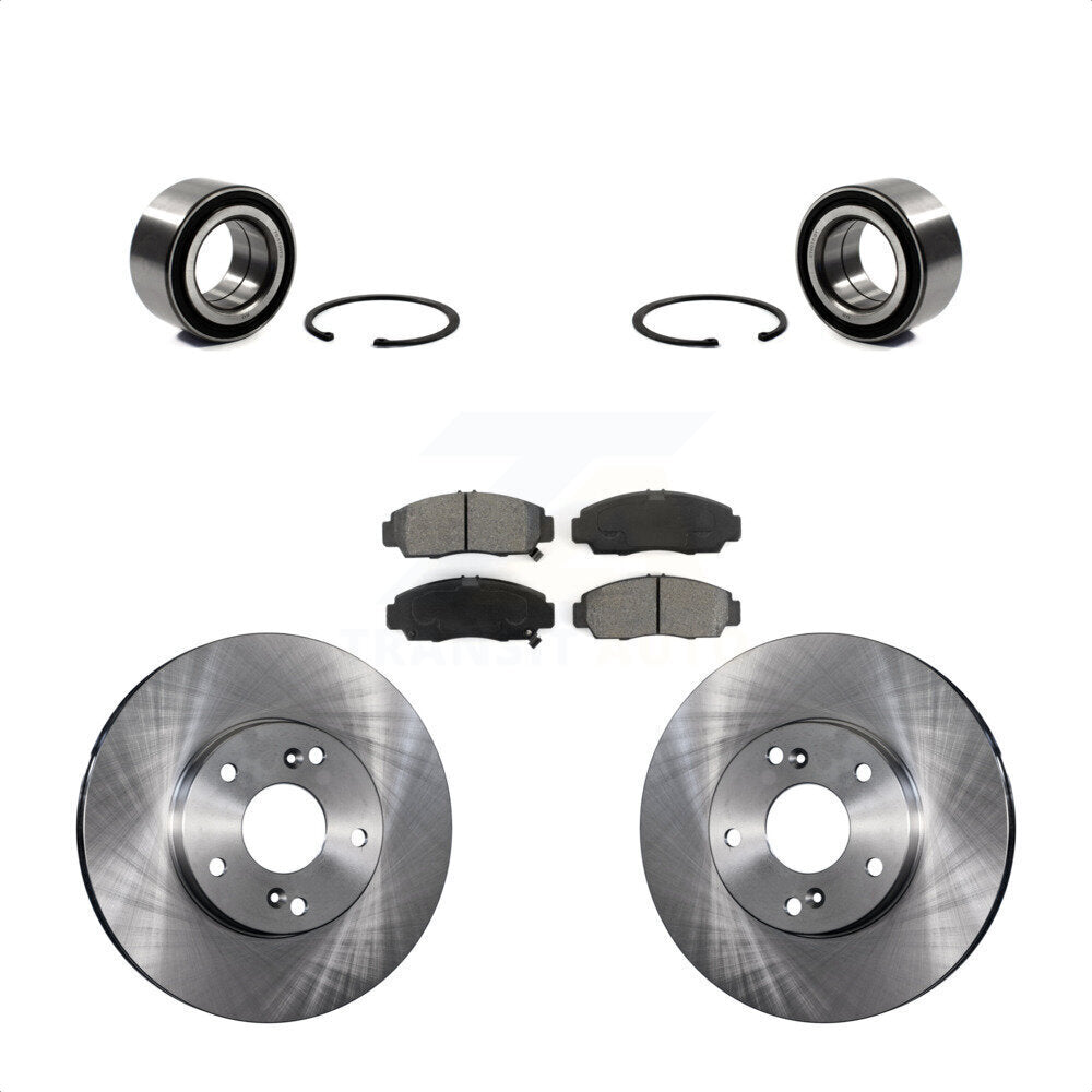 Wheel Bearing Disc Brake Rotor And Semi-Metallic Pads Front Kit For Honda Accord