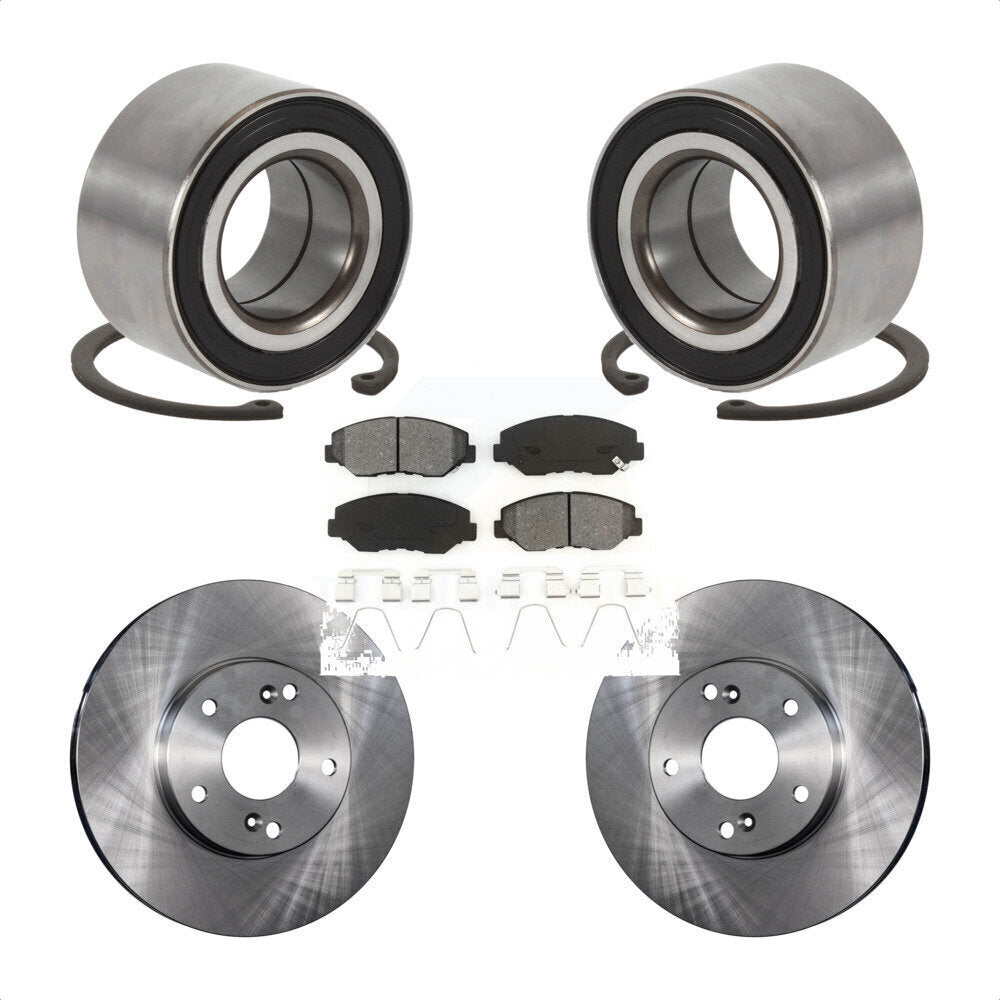 Wheel Bearing Brake Rotor & Pad Front Kit For Honda Accord Fit Element Acura ILX