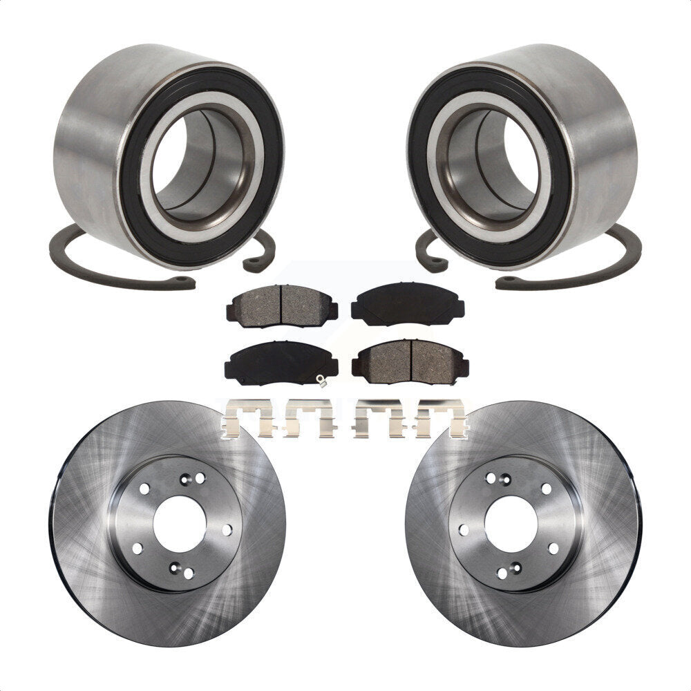 Wheel Bearing Disc Brake Rotors And Pads Front Kit For Honda Accord Acura CSX