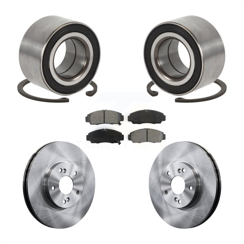 Wheel Bearing Disc Brake Rotors And Pads Front Kit For Honda Accord Acura TSX TL