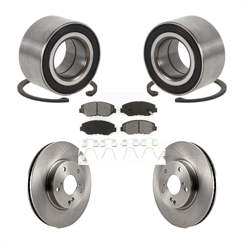 Wheel Bearing Disc Brake Rotors And Semi-Metallic Pads Front Kit For Honda Civic